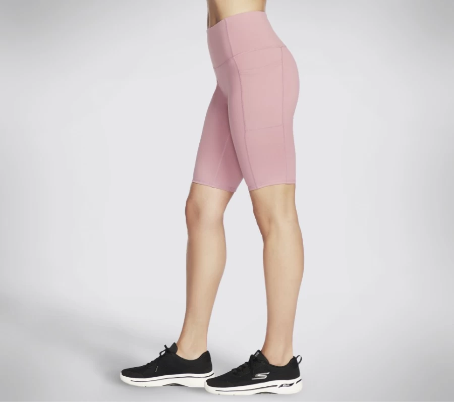SKECHERS Women's Go Walk High Waist 10 Inch Bike Shorts in Mauve for Comfort & Style