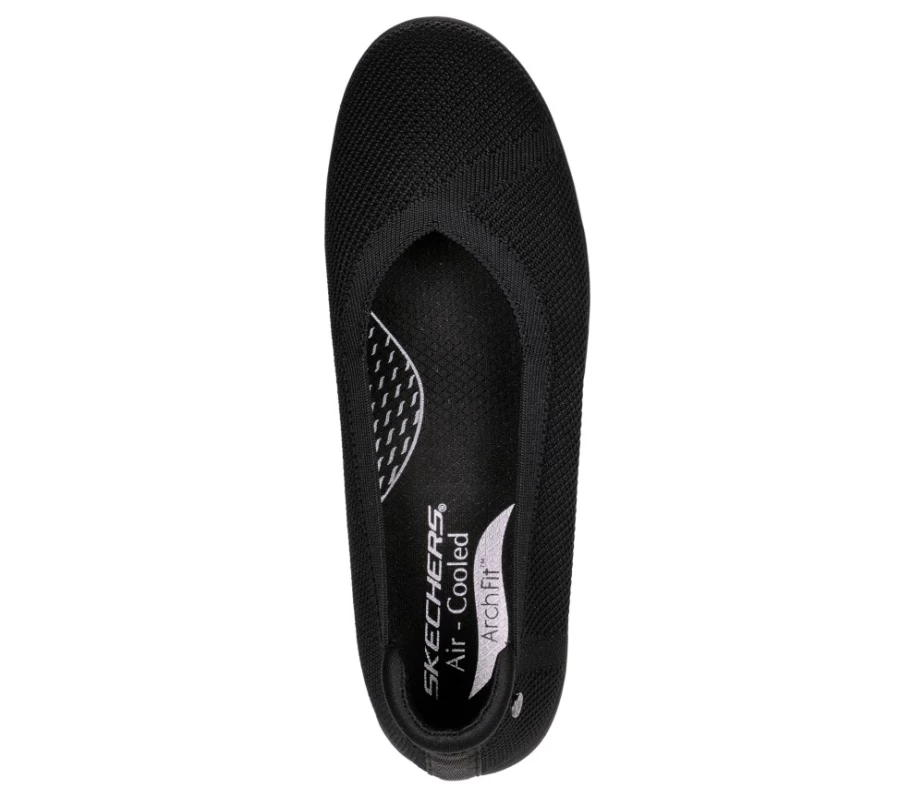 SKECHERS Women's Arch Fit Cleo Sport Sneakers in Black - Comfortable Athletic Walking Shoes
