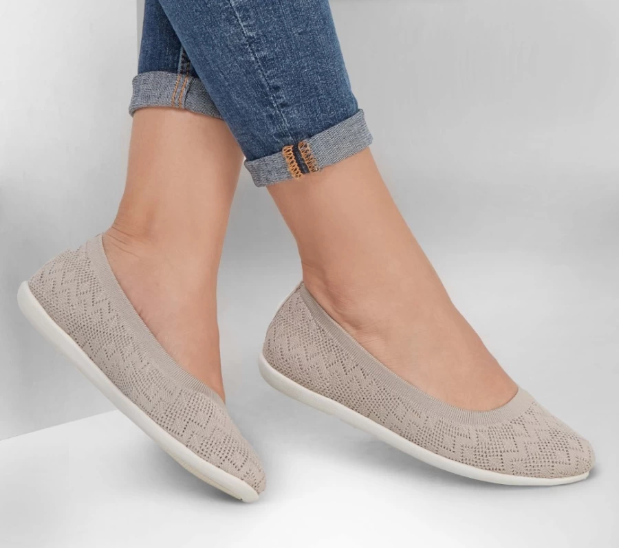 SKECHERS Women's Cleo Sport - Daring Spirit Sneakers in Taupe