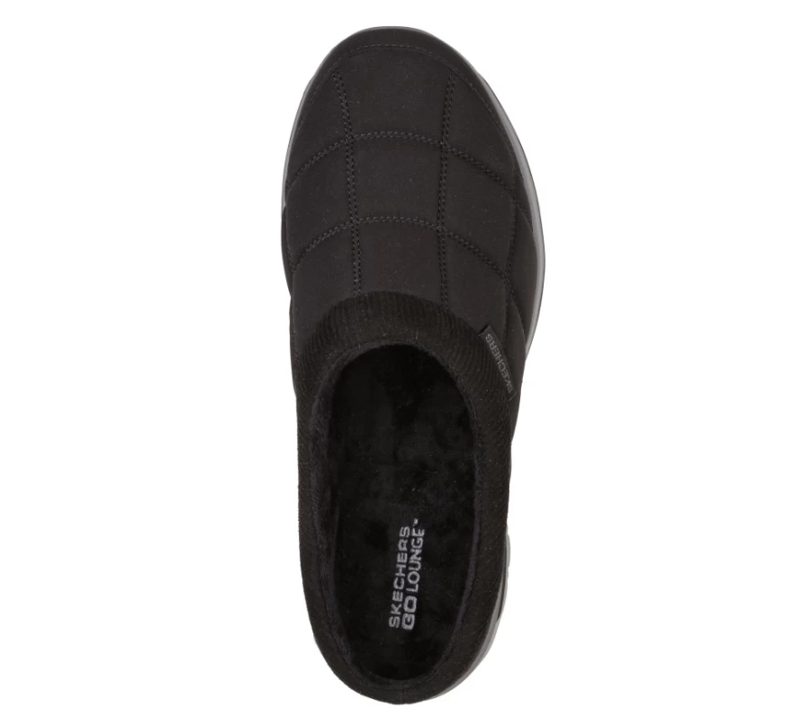 SKECHERS Men's Go Walk Lounge Slip-On Sneakers in Black & Charcoal - Comfortable Walking Shoes