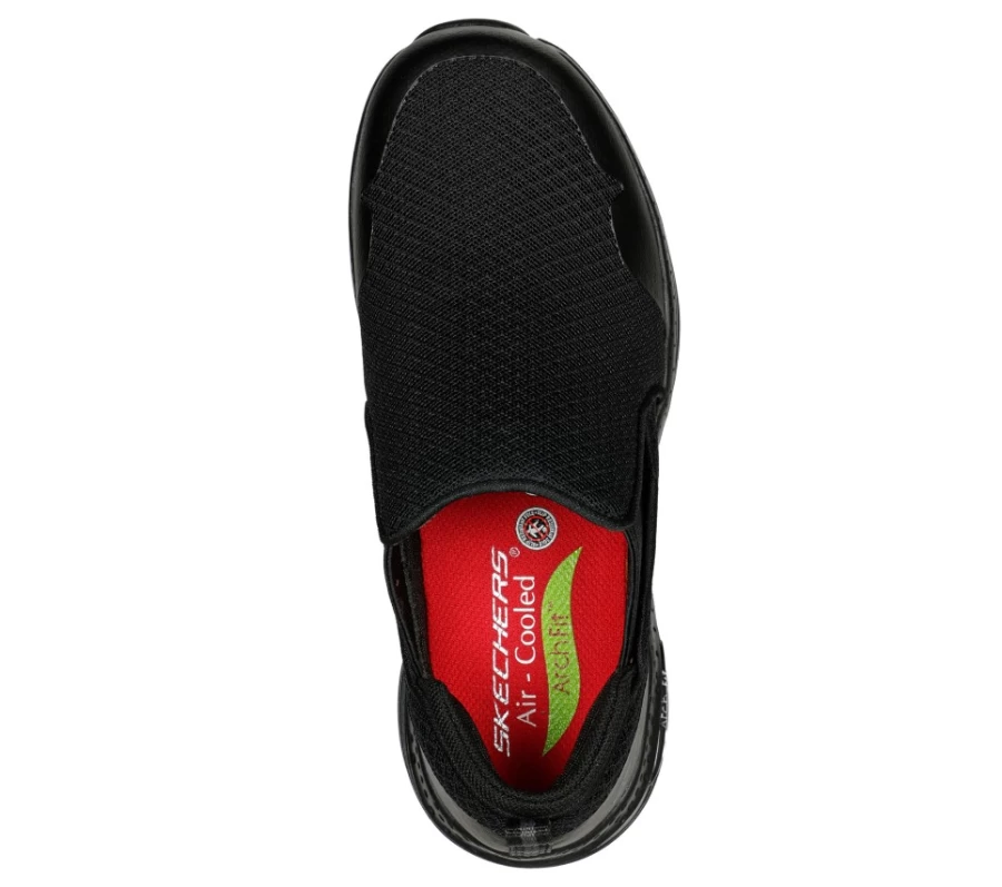 SKECHERS Women's Arch Fit Sr - Jannip Black Work Shoes