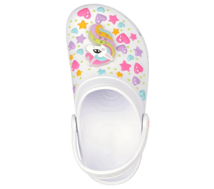 SKECHERS Kids Foamies Sweetheart Super Snuggly Sneakers - Blue & Multi Color Comfort Shoes