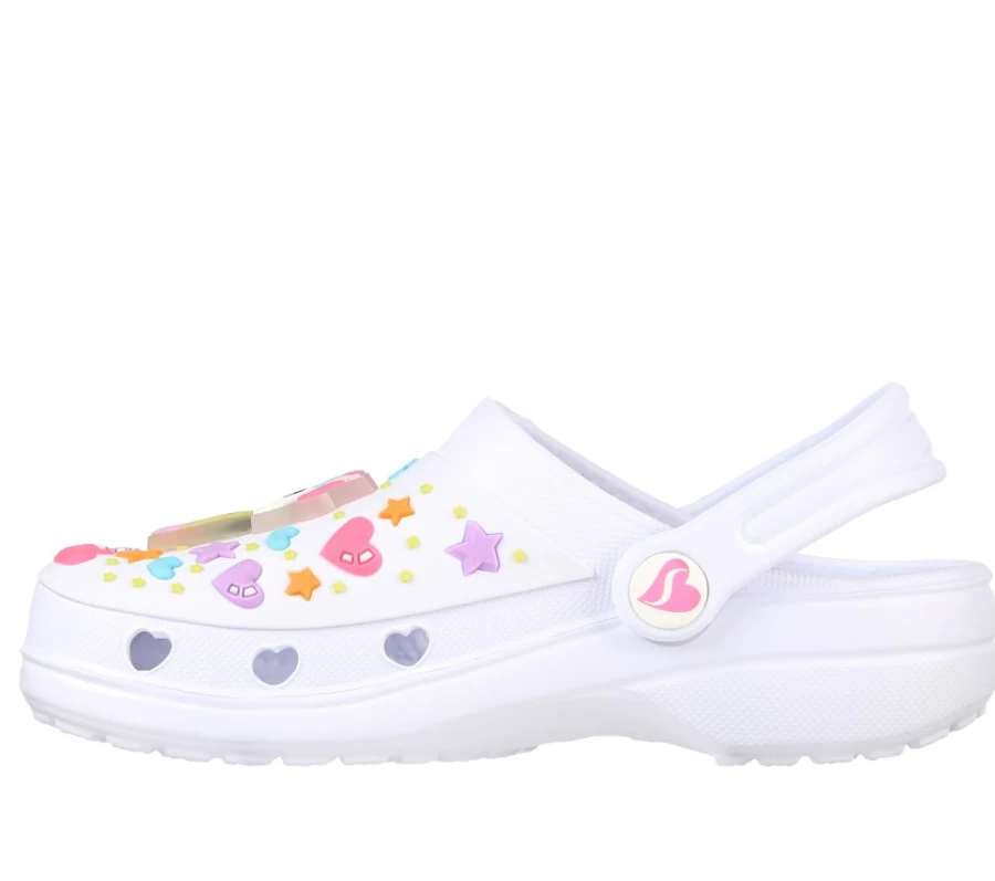 SKECHERS Kids' White Foamies Heart Charmer Unicorn Delight Sneakers