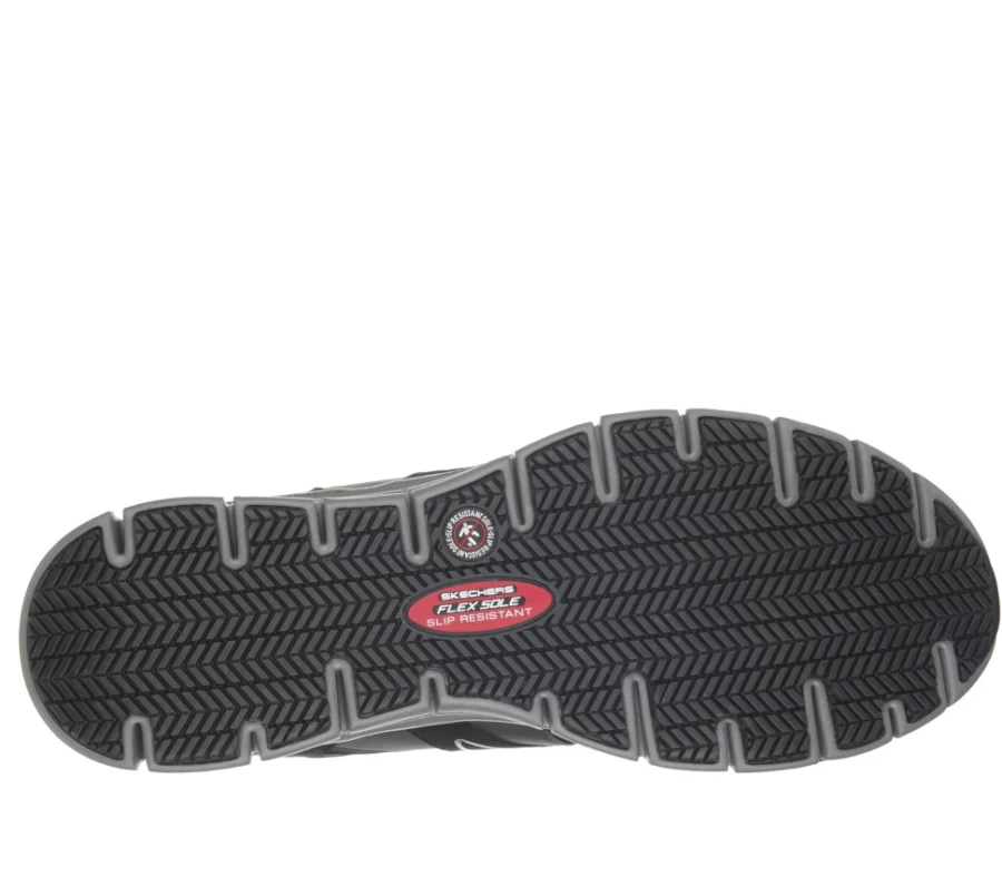 SKECHERS Men's Work Relaxed Fit Synergy Ekron Alloy Toe Safety Shoes - Black / Charcoal