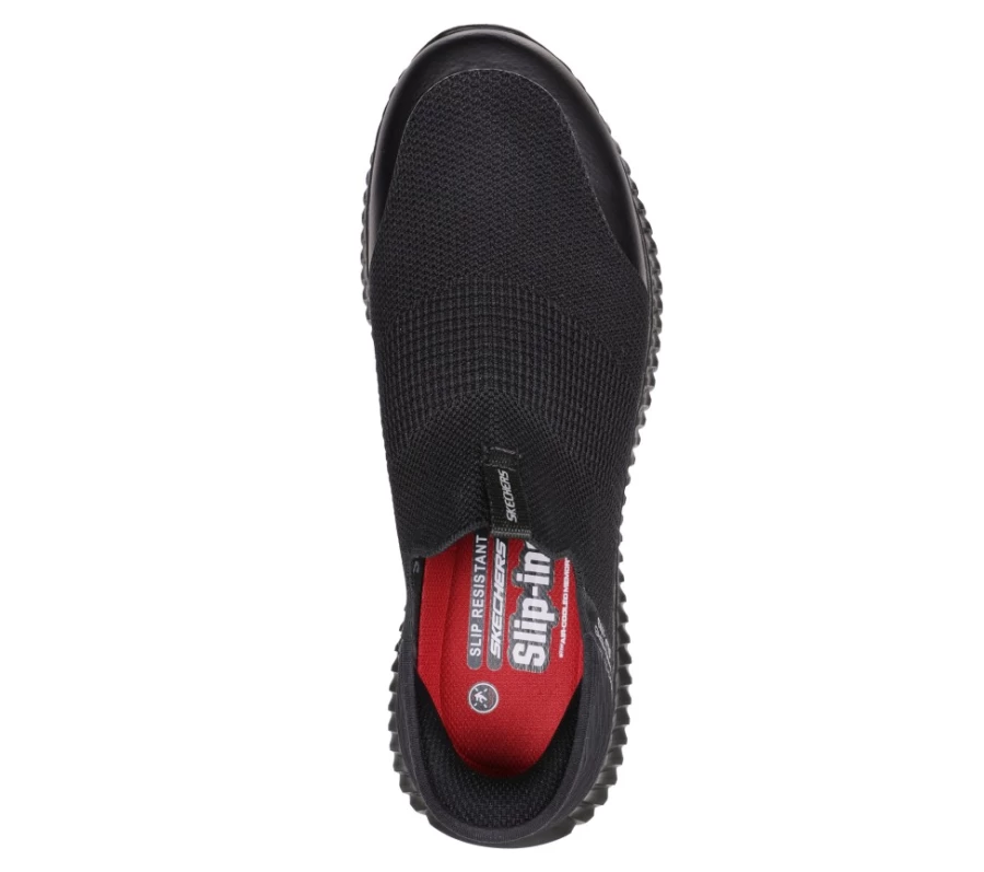 SKECHERS Men's Slip-Ins Work Cessnock - Rylind Sr Black Comfortable Slip-On Work Shoes