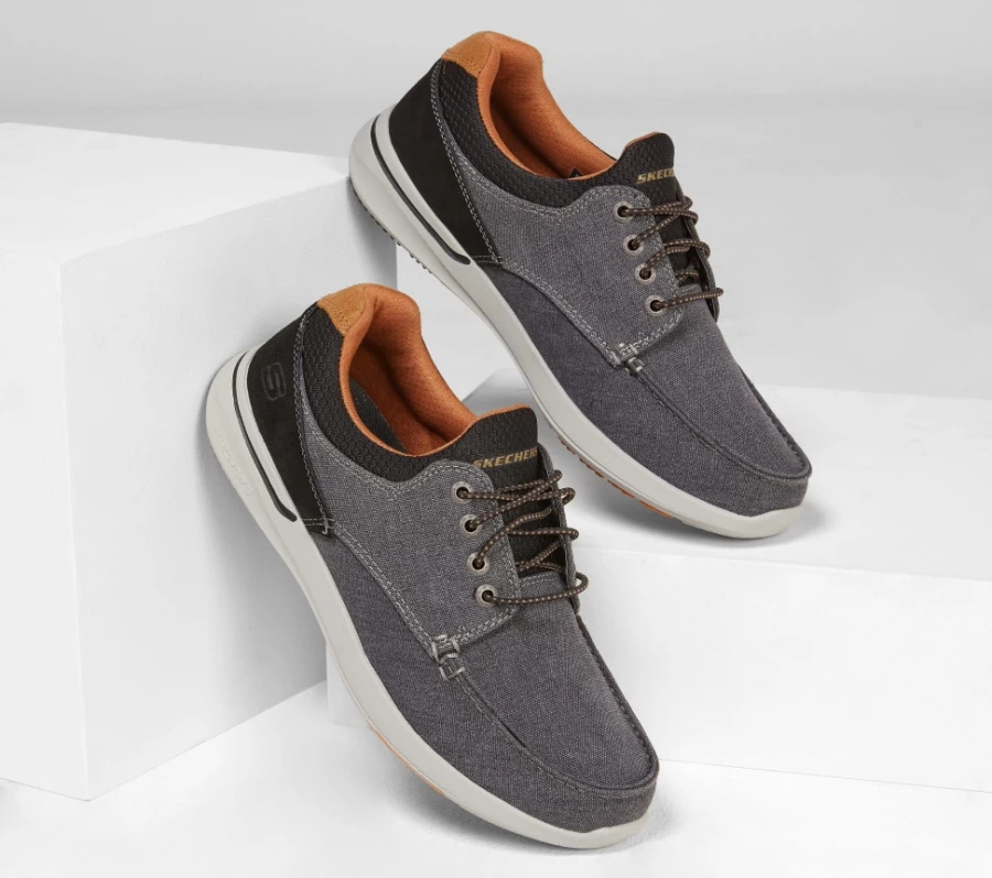 SKECHERS Men's Relaxed Fit Elent - Mosen Sneakers in Black