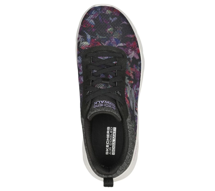SKECHERS Women's Go Walk Flex - Flower Zone Slip-On Sneakers in Black & Lavender