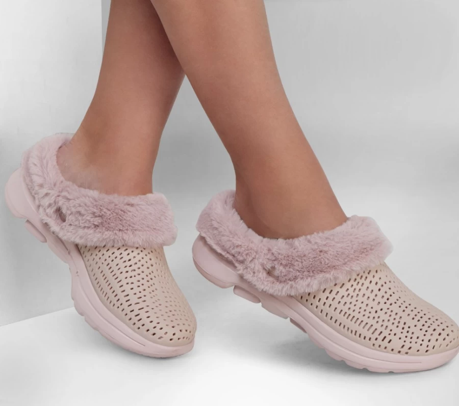 SKECHERS Women's Go Walk 5 Lined - Cozy Embrace Sneakers in Mauve Foamies