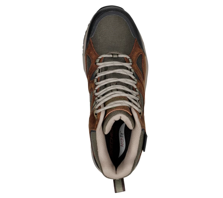 SKECHERS Men's Arch Fit Dawson - Millard Relaxed Fit Sneakers in Olive/Brown