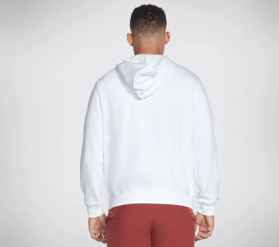 SKECHERS Men's Ombre Hoodie - White Casual Lounge Hooded Sweatshirt