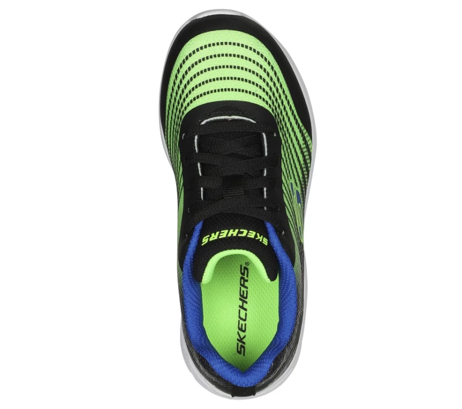 SKECHERS Kids Microspec Max II Sneakers in Black & Lime - Zarborg Style