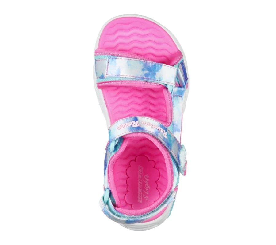SKECHERS Kids' Rainbow Racer Sandal - Blue Summer Sky Sneakers for Children