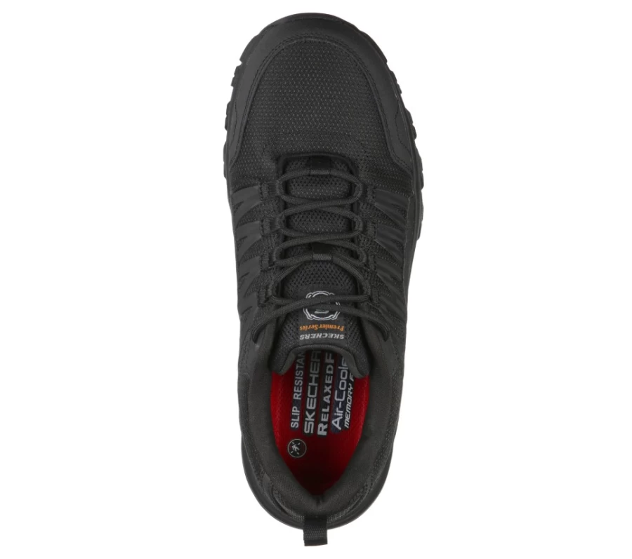 SKECHERS Men's Work Relaxed Fit Fannter Sr Sneakers in Black - Comfortable Casual Shoes