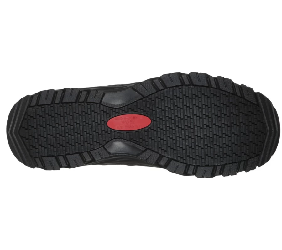 SKECHERS Men's Work Relaxed Fit Fannter Sr Sneakers in Black - Comfortable Casual Shoes
