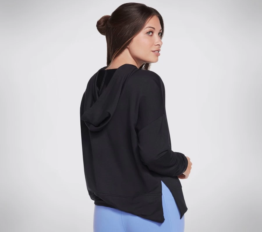 SKECHERS Women's Black Skechluxe Restful Long Sleeve Hoodie