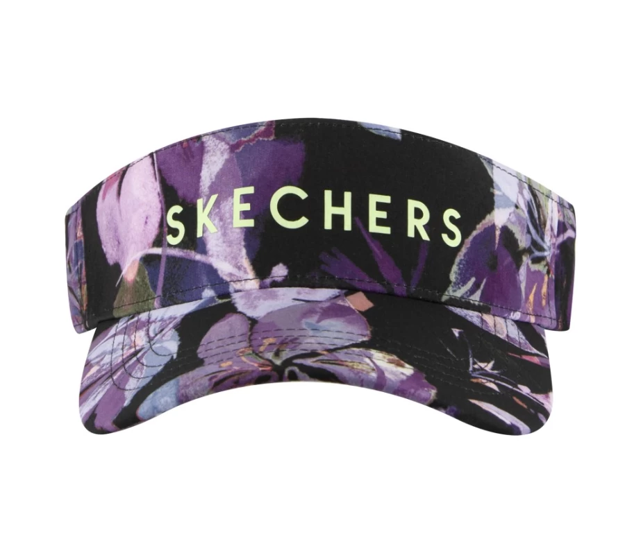 SKECHERS Women's Ultra Violet Visor - Black & Purple Sun Hat for UV Protection