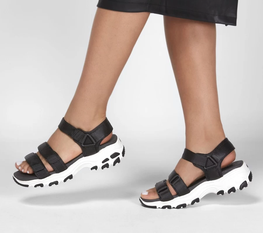 SKECHERS Women's D'Lites - Fresh Catch Sneakers in Black