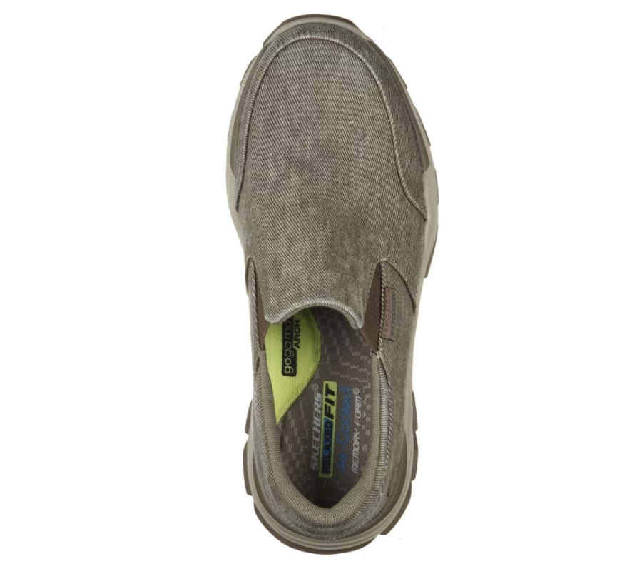 SKECHERS Men's Relaxed Fit Respected Fallston Sneakers in Taupe - Comfortable Casual Shoes