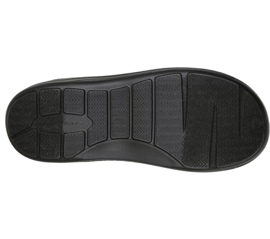 SKECHERS Men's Foamies Cozy Camper Lined Slip-On Sneakers - Black/Multi Color, Mellow Vibe Comfort Shoes