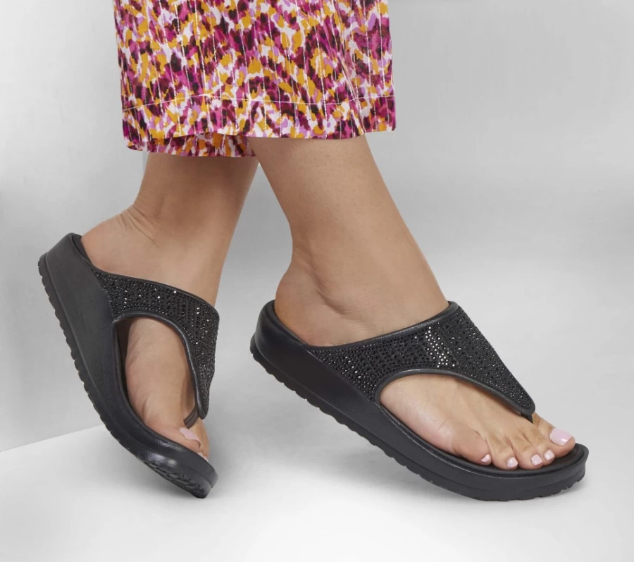 SKECHERS Women's Foamies Cali Breeze 2.0 Glimmer Love Sandals - Black