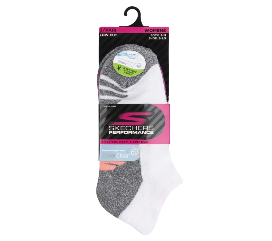 SKECHERS Women's Pink Terry Low Cut Socks - 3 Pack Comfortable Athletic Socks