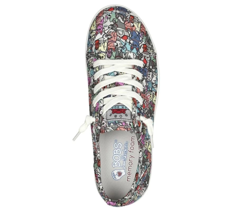 SKECHERS Women's Bobs B Cute - Friends Fur-Ever Sneakers in Gray / Multi Color