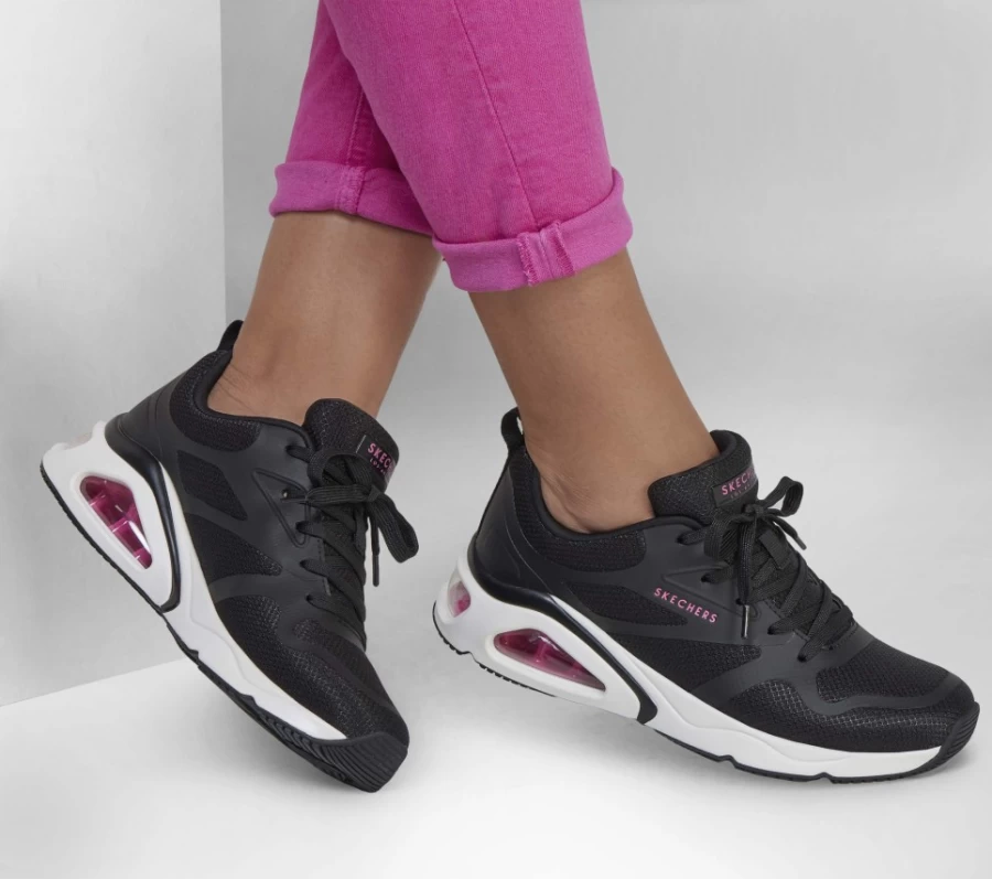 SKECHERS Women's Tres-Air Uno - Lightweight Black Sneakers for Comfort & Style