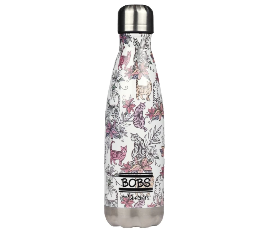 SKECHERS Women's Multi-Color Tropical Kitty Design Water Bottle