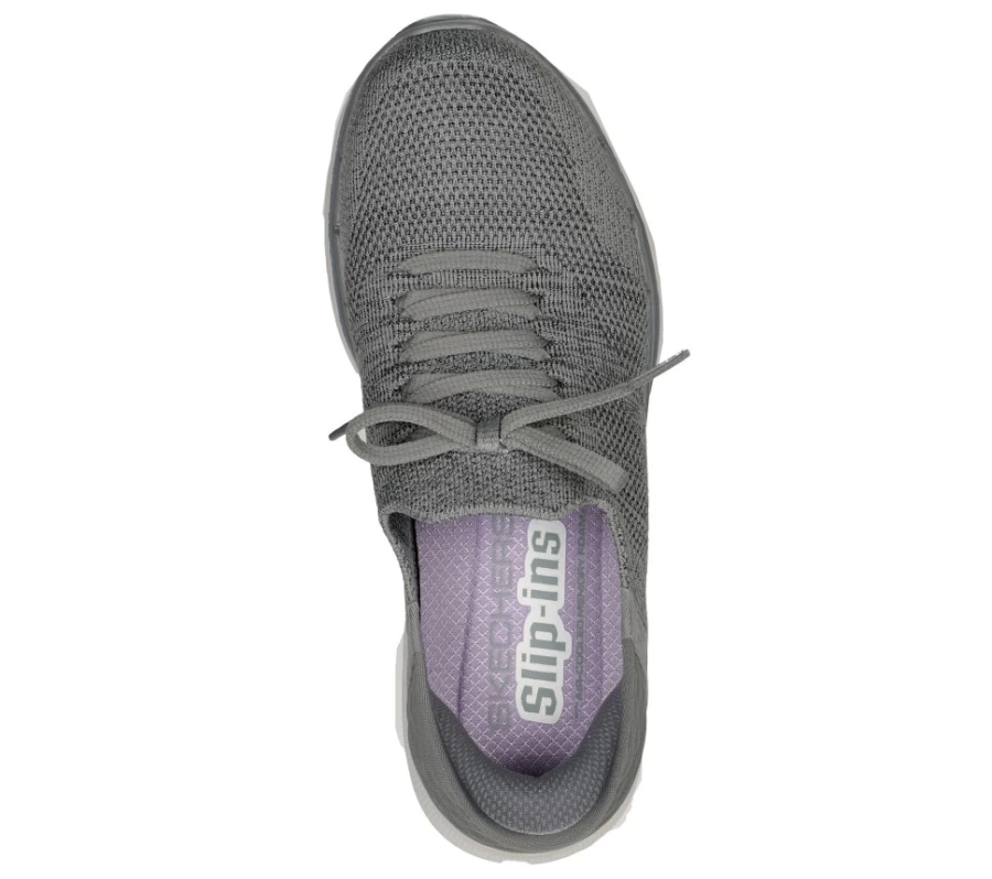 SKECHERS Women's Go Walk 6 Slip-On Walking Shoes - Comfortable Lightweight Sneakers in Gray & Lavender