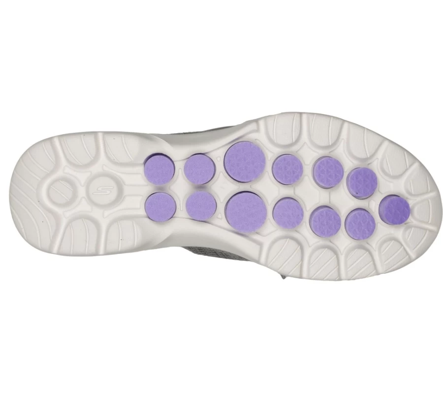 SKECHERS Women's Go Walk 6 Slip-On Walking Shoes - Comfortable Lightweight Sneakers in Gray & Lavender