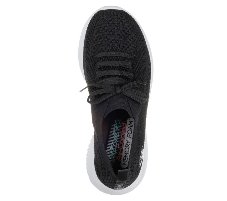 SKECHERS Women's Ultra Flex - Statements Sneakers in Black & White | Comfortable & Stylish Walking Shoes