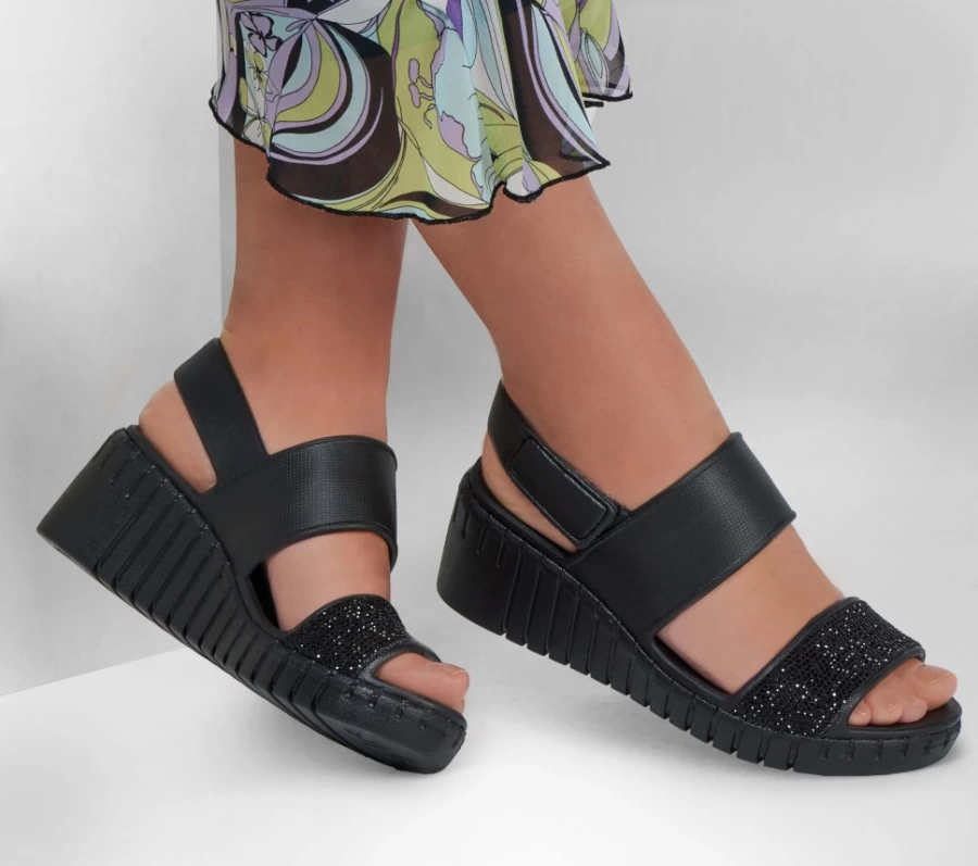 SKECHERS Women's Foamies Pier Ave Slip-On Sneakers in Black