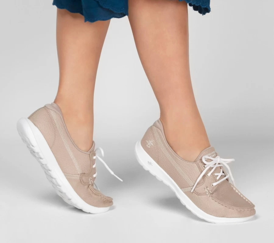 SKECHERS Women's Go Walk Lite - Eclipse Sneakers in Natural | Lightweight Comfort Walking Shoes