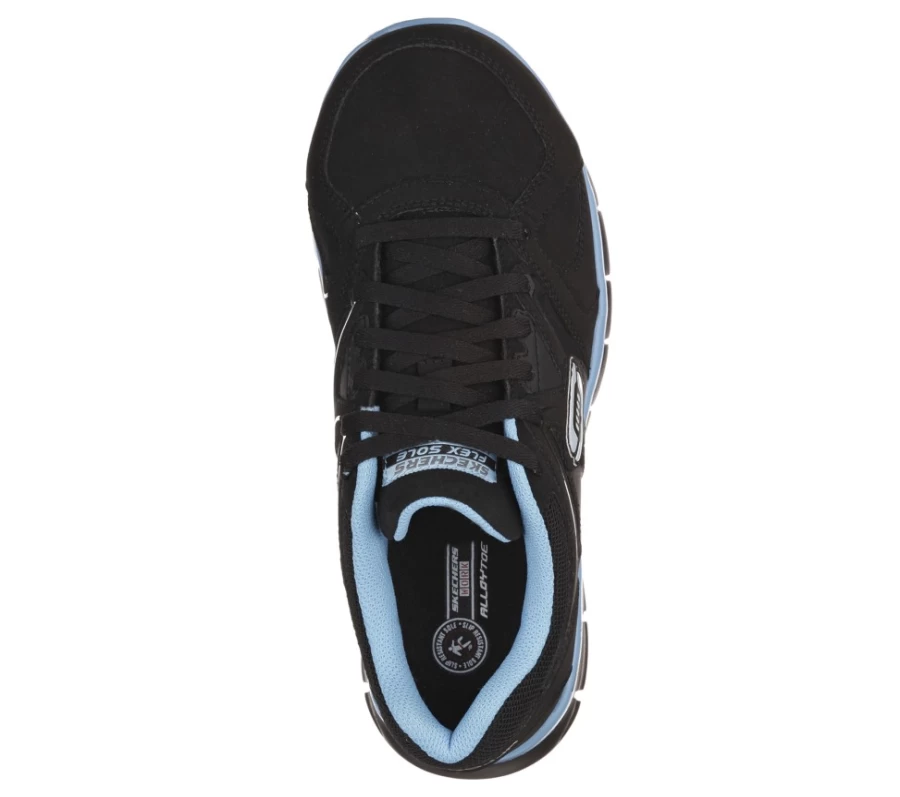 SKECHERS Women's Work Synergy - Sandlot Alloy Toe Safety Shoes in Black & Blue
