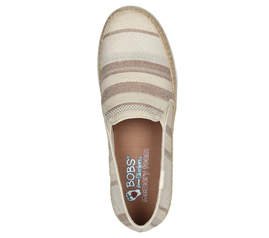 SKECHERS Women's Bobs Flexpadrille Hi Sandals in Natural/Multi Color - Serene Heights Comfort Slip-Ons