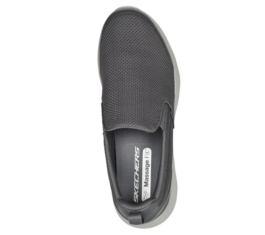 SKECHERS Men's Go Walk Massage Fit - Ripple Slip-On Sneakers in Charcoal for Comfort & Support