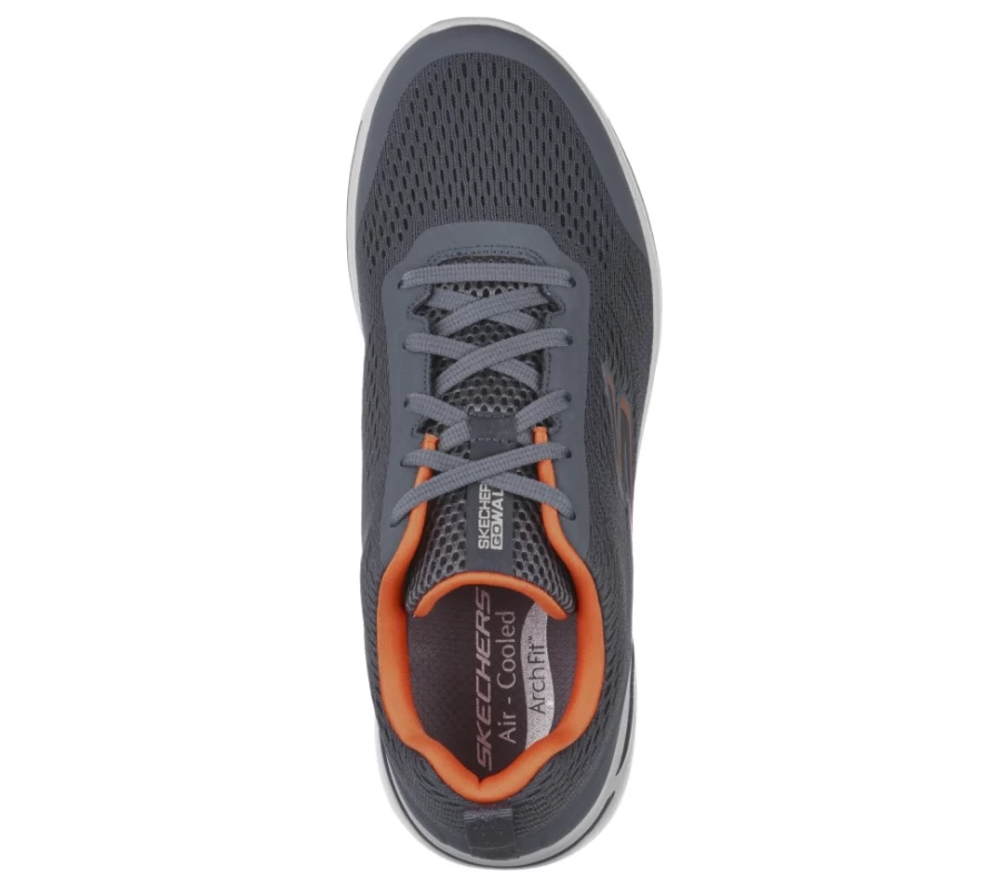 SKECHERS Men's Gowalk Arch Fit - Idyllic Walking Shoes in Charcoal/Orange