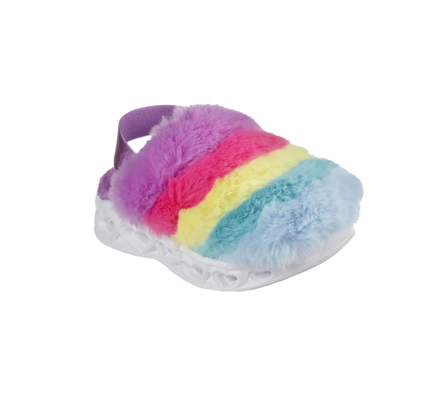 SKECHERS Kids Multi-Color Heart Lights Sandals - Color Palooza Light-Up Shoes for Girls & Boys
