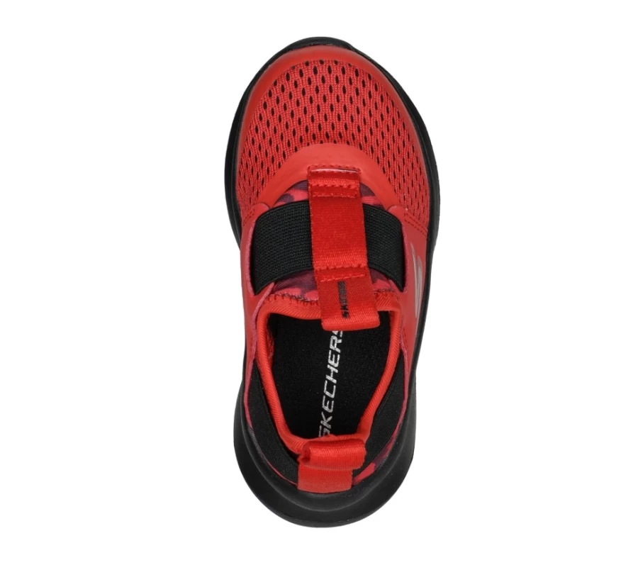 SKECHERS Kids Skech Fast Sneakers - Red & Black Athletic Shoes for Children