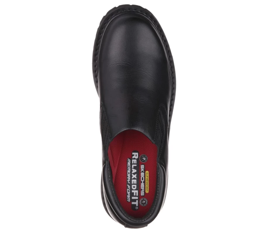 SKECHERS Men's Work Relaxed Fit Cottonwood - Goddard Sr Sneakers in Black