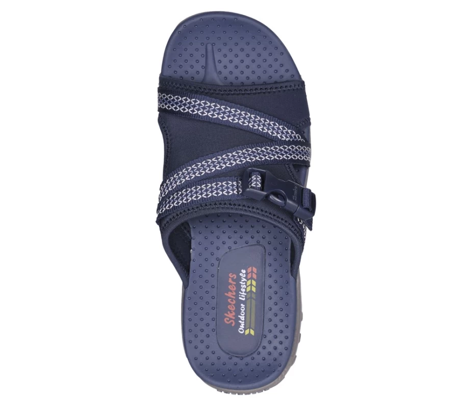 SKECHERS Women's Navy Reggae Slide Thru Sandals