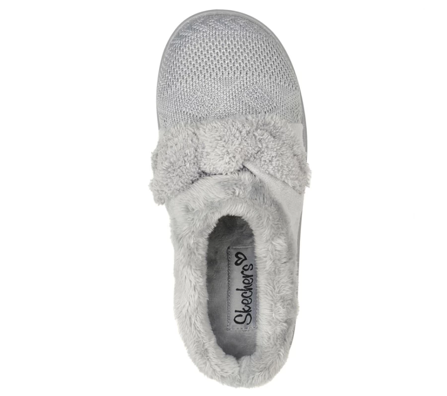 SKECHERS Kids Gray Sleepy Slides - Cozy & Comfortable Hug Fit for Children
