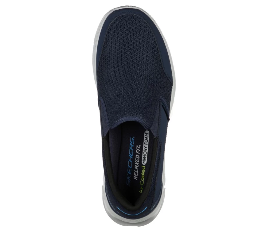 SKECHERS Men's Equalizer 4.0 Slip-On Sneakers in Navy - Relaxed Fit Comfort Walking Shoes