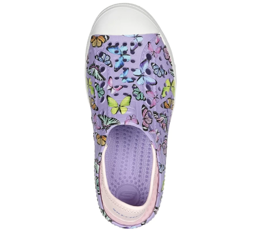SKECHERS Kids' Foamies Guzman Steps - Butterfly Sneakers in Lavender & Pink