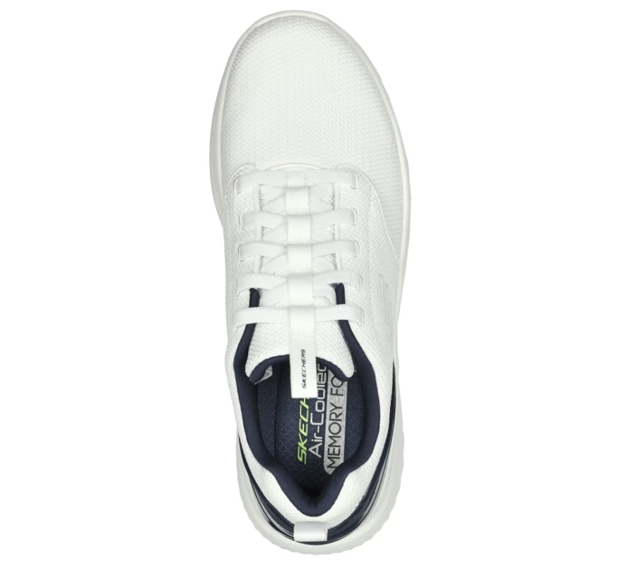 SKECHERS Men's Bounder 2.0 - White/Navy Howlite Comfortable Walking Shoes