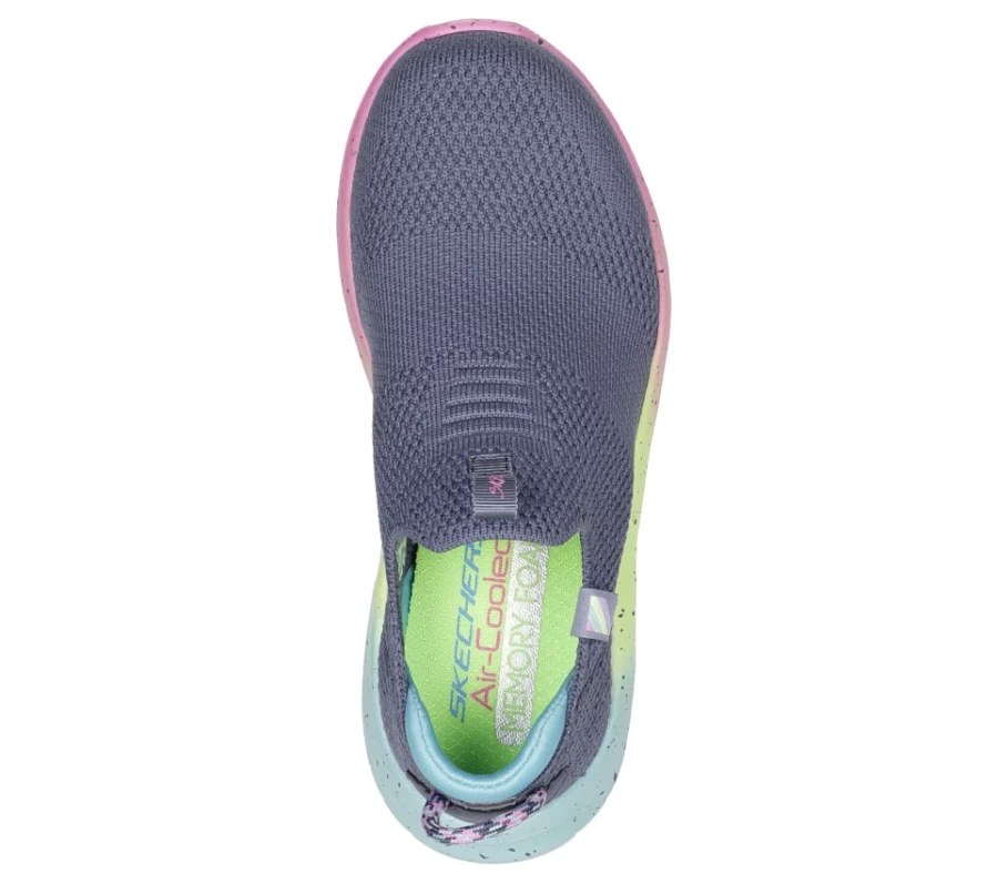 SKECHERS Kids Ultra Flex 2.0 Sneakers - Charcoal / Multi Color Athletic Shoes for Children