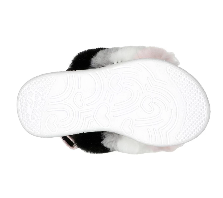 SKECHERS Kids Twinkle Toes Rainbow Shines Fluffy Magic Sneakers - Black & Pink