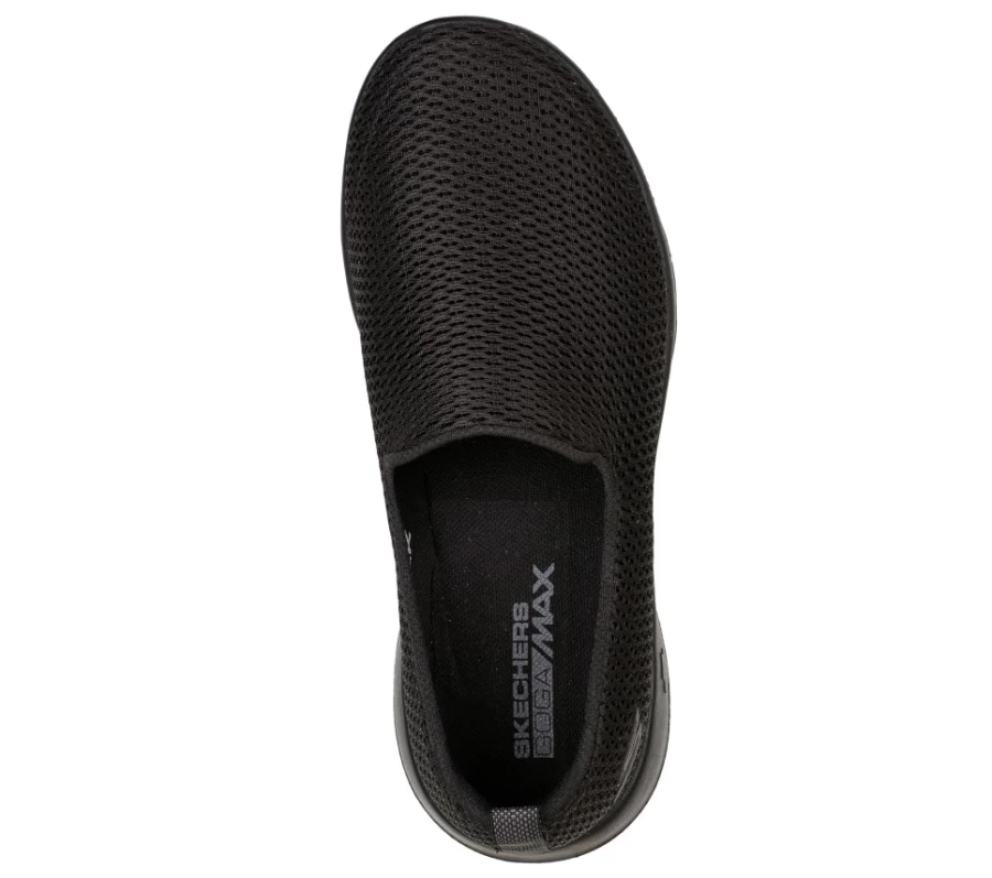SKECHERS Women's Go Walk Joy Slip-On Sneakers in Black - Lightweight Comfort Walking Shoes