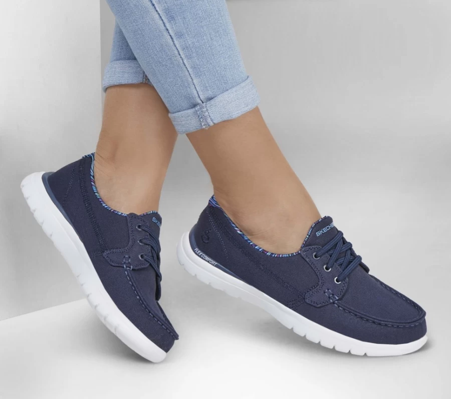 SKECHERS Women's On-The-Go Flex - Luminescent Sneakers in Navy for Comfort & Style