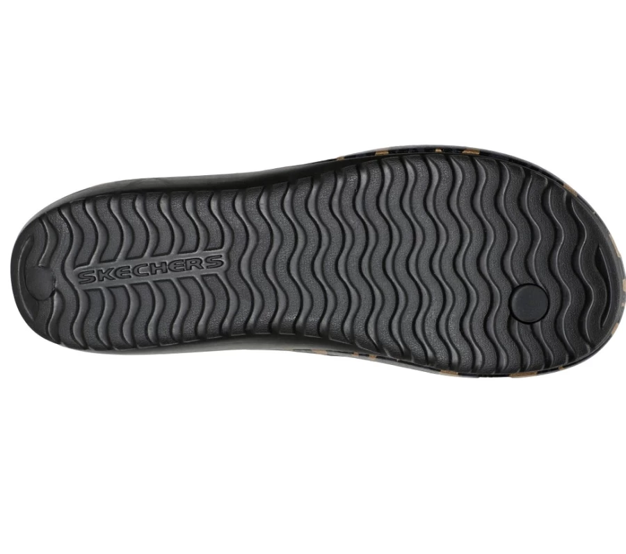 SKECHERS Women's Black Foamies Bay Breeze - Fun Kitty Comfort Sandals